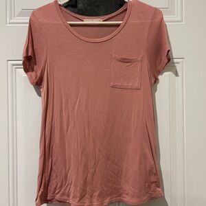 Women's Pink Short Sleeve Pocket Top